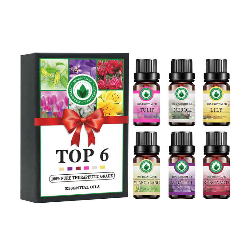 100% Organic Floral Aroma Therapy Oils Set (6)