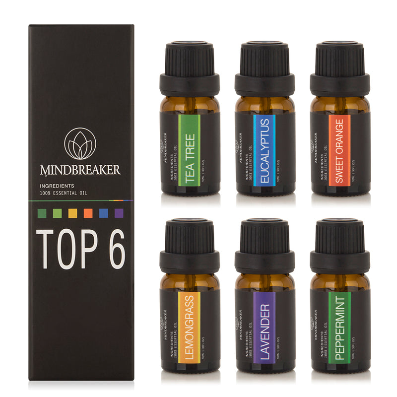 100% Organic Aromatherapy Essential Oils Set (6) – MindBreaker