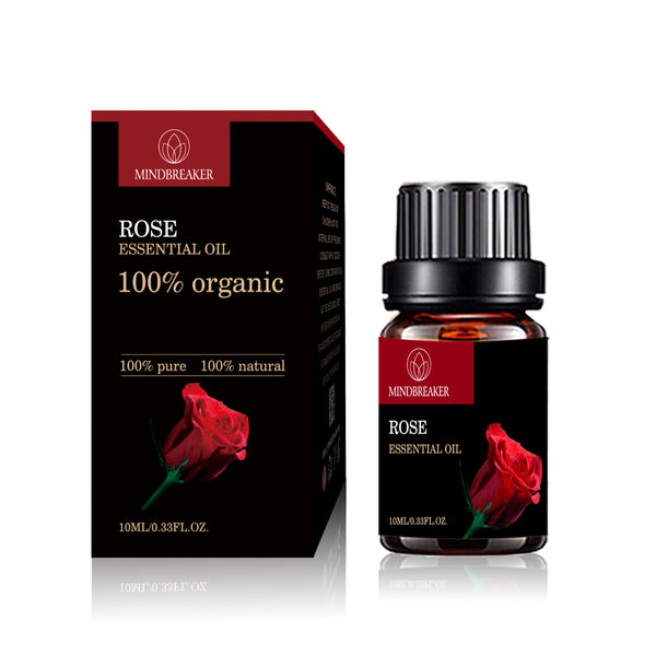 Organic Rose Essential Oil, Organic Aromatherapy Scented Oils 100% Pure Therapeutic Premium Grade Essential Oils (10ml)0.33 oz for Diffuser & Humidifier
