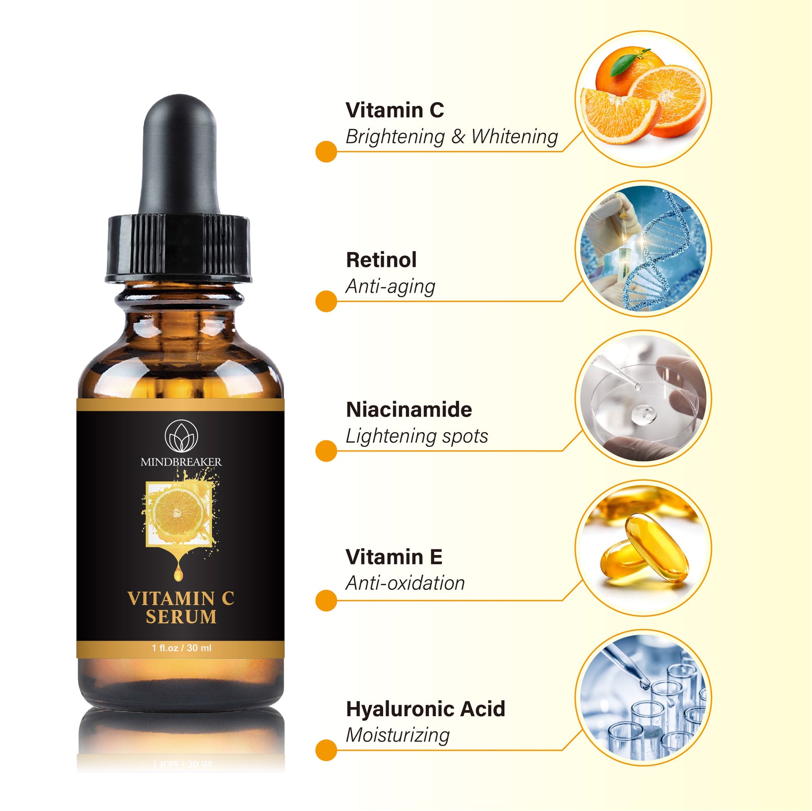 Vitamin C Retinol Serum New Skin Treatment Formula Organic Anti Wrin MindBreaker